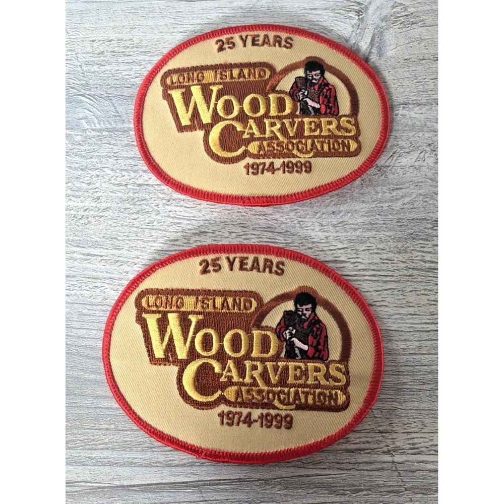 2 Vintage National Wood Carvers Association Patches Long Island NY 1974-1999 New